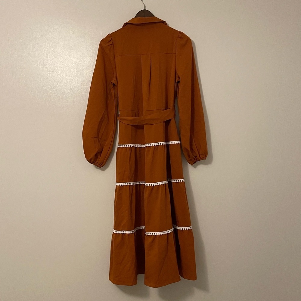 Pretty Garden Long Sleeve Smocked Scandigirl Maxi Casual Dress SMALL NWT - Picture 6 of 6